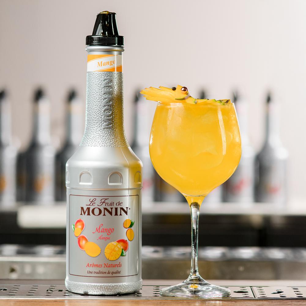 MONIN マンゴーフル−ツミックス 4本入り 1L Monin Fruit Mix - Mango-1L Plastic